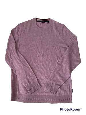 Ted Baker Size 4 Purple Wool Cashmere Blend Crew Neck Sweater Pullover Men’s - Image 1 of 3
