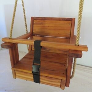 Pine Wood Toddler Swing with 15 feet of Rope each Side