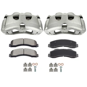 Front Pair Brake Calipers and Ceramic Pads For 2010 - 2020 2021 FORD EXPEDITION - Picture 1 of 9