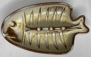 Vintage Frankoma Pottery #T8 Fish Bone Ashtray Catchall - Picture 1 of 8
