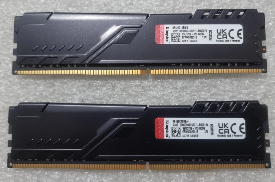 Kingston FURY PC4 21300 KF426C16BB/4 2X4GB DDR4 2666MHz Memory RAM - Image 1 of 1