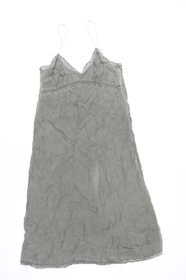 Zara Women Grey Slip Dress XS with Lace Accents - Image 1 of 4