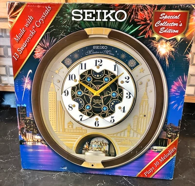 Seiko Swarovski Melody in Motion Wall Clock (QXM382BRH) - Image 1 of 4