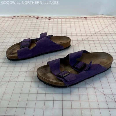 Sandalias Birkenstock Arizona de cuero gamuza púrpura - talla L10 M8 Foto 1 de 4