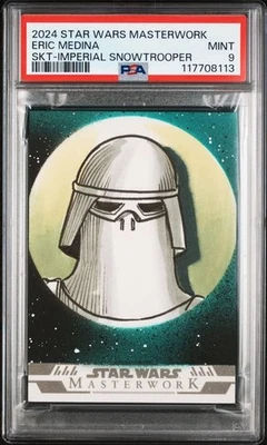2024 TOPPS STAR WARS MASTERWORK SKETCH CARDS SNOWTROOPER ERIC MEDINA PSA 9 - Image 1 of 2