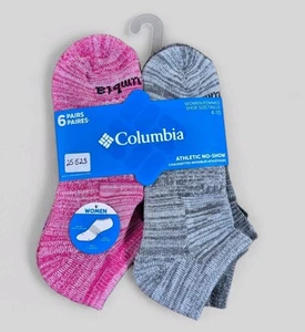 COLUMBIA Womens Socks No Show Cushioned Arch Support 6 Pair Shoe Size 4-10 - Picture 1 of 3