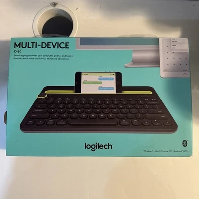 Logitech K480 Multi-Device Bluetooth Keyboard BLACK Phone Tablet Computer - Image 1 of 4