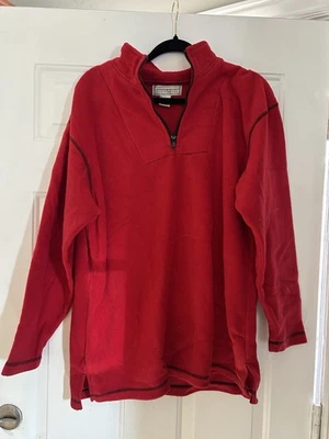 Jennifer Moore Active Wear Women’s Red Fleece Pullover Jacket Size L USED - Image 1 of 4
