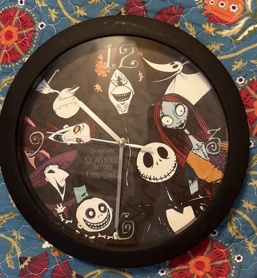 Tim Burton’s Nightmare Before Christmas 11” Reloj de Pared Cuarzo Redondo Halloween Foto 1 de 2