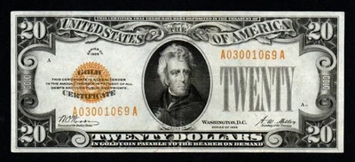 1928 $20 BEAUTIFUL CRISP XF+ Historic GOLD CERTIFICATE! - Image 1 of 2