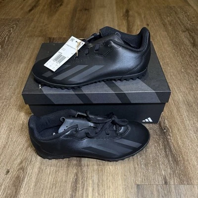 adidas Kids J Size 3.5 X Crazyfast.4 Turf TF Core Black Soccer Shoes Cleats NEW - Image 1 of 4