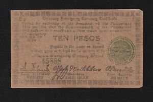 Philippines, 10 Peso,  Emergency İssue WWII, Banknote