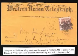 MOMEN: US STAMPS #113 TELEGRAM USED ON COVER LOT #79124 - Picture 1 of 2