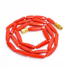 AAA+ 100% Natural Red Coral Gemstone Smooth Beads 10-16 mm Necklace 17" GB-8469