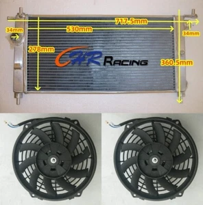 Radiador de aluminio de 2 filas + ventiladores para Vauxhall Corsa mejorado GSi 1,6 L 1993-1999 MT - Imagen 1 de 5