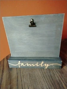 "Family" Wooden Clip Standing Picture Frame - Picture 1 of 5