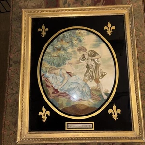 Peleus And Thetis embroidered framed wall hanging - Picture 1 of 12
