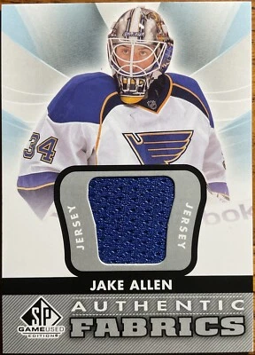 2012-13 SP Game Used Authentic Fabrics Jake Allen #AF-JK St. Louis Blues - Image 1 of 2