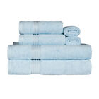 Superior egipska bawełna chłonny 6-częściowy jasnoniebieski zestaw ręczników