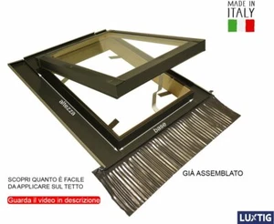 Lucernario Finestra da Tetto Skylight - Made in Italy In Legno + Alluminio - Foto 1 di 11