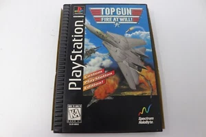 Top Gun Fire At Will PS1 Playstation 1 Long Box Video Game Complete CIB Tested - Picture 1 of 5