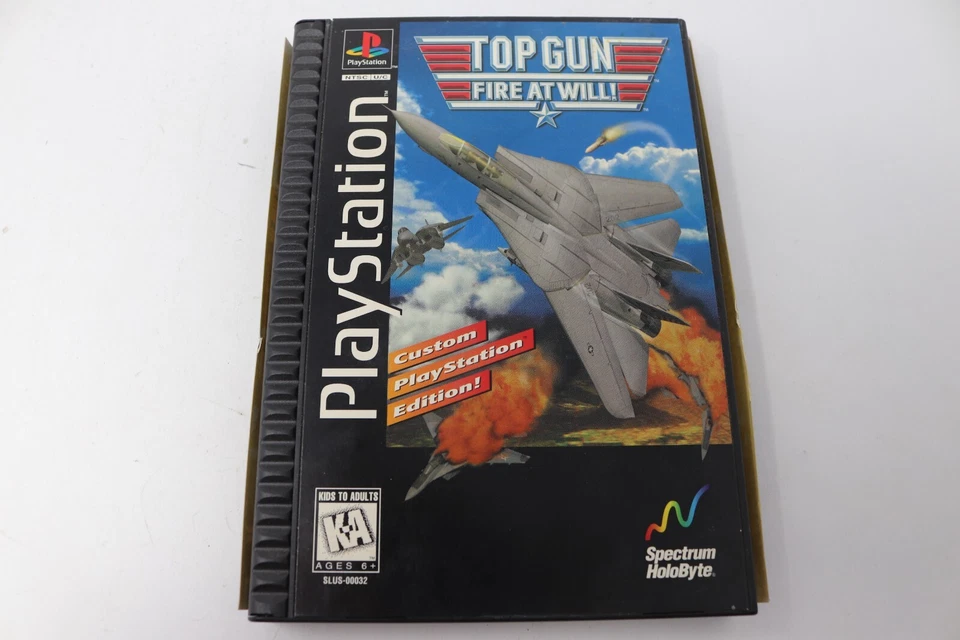 Top Gun Fire At Will PS1 Playstation 1 Long Box Video Game Complete CIB Tested - Image 1 of 4