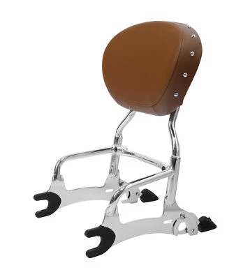 12" Chrome Sissy Bar Backrest Pad Fit For Indian Chief Classic Vintage 2014-2018 - Image 1 of 4