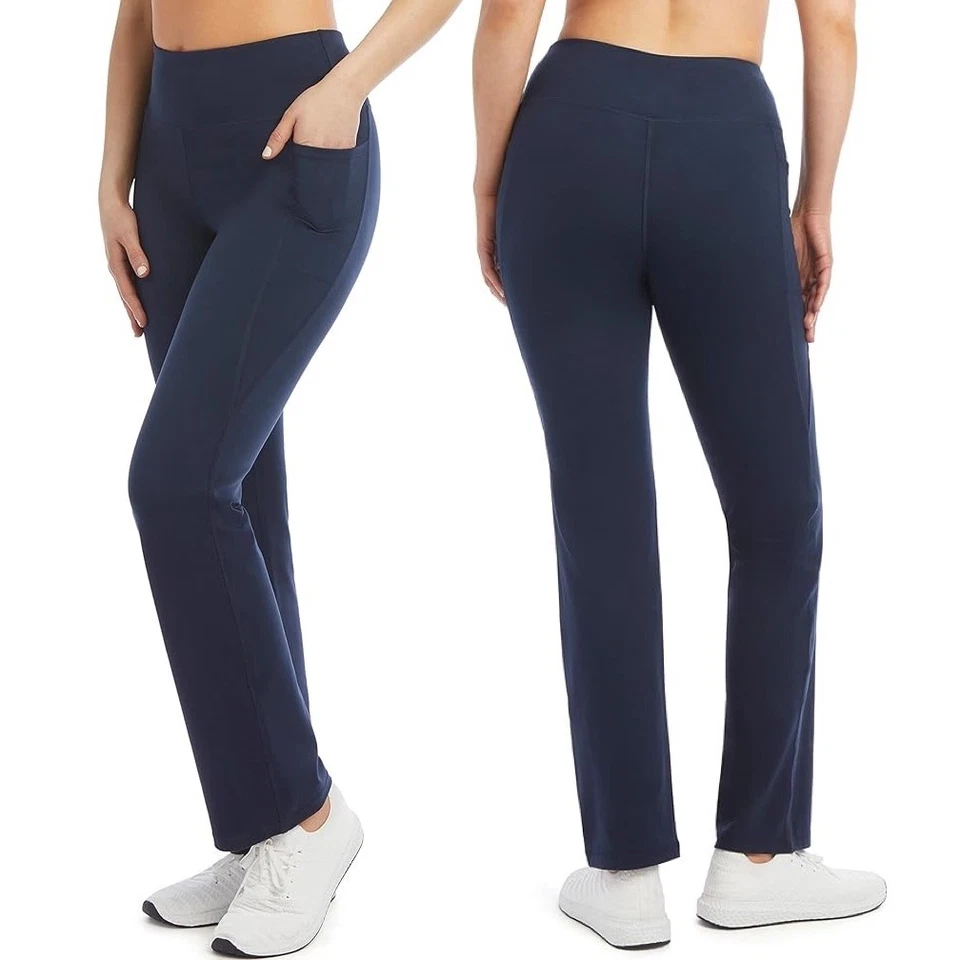 (Jockey) Studio Flare Pant Womens Side Pockets Black Size X-LARGE