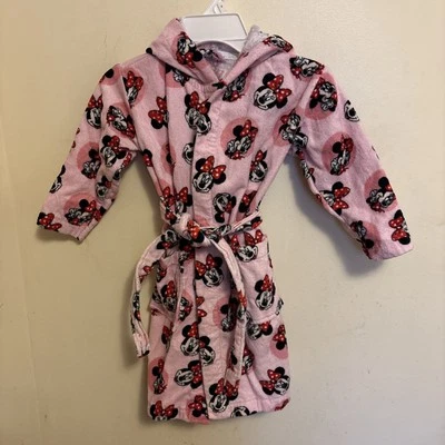 Disney Niña 2-4 Años Minnie Mouse Sudadera con Capucha Bata de Algodón con Cinturón, Bolsillos Rosa  Foto 1 de 4