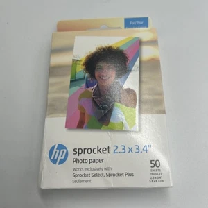 HP Sprocket Premium Zink Photo Paper 2.3x3.4" (50 Sheets) Sticky-Backed Paper - Picture 1 of 6