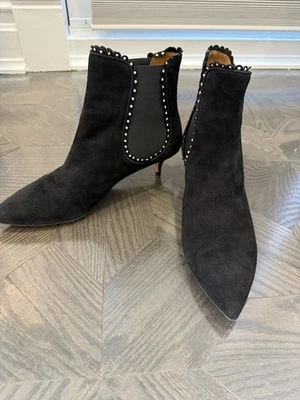 Botines Aquazzura Mujer Jicky Negro Gamuza EE. UU. 10 UE 40 Foto 1 de 4