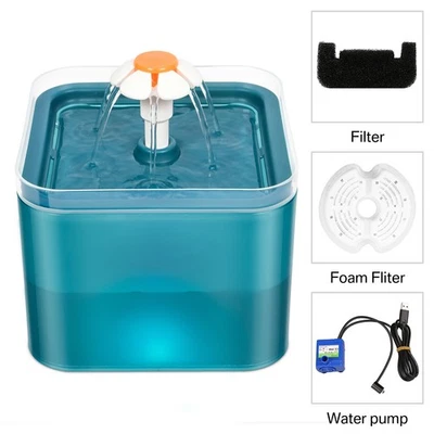 Fuente de agua automática LED para gatos perros mascotas 2L con 5 filtros Foto 1 de 4