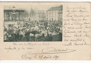 CARTE POSTALE ANCIENNE - BELGIQUE- CINEY- 1899- Marché au Bétail. - Photo 1/2