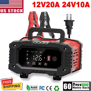 20-Amp Smart Battery Charger Maintainer 12V/24V Lead-acid AGM Marine GEL LiFePO4 - Picture 1 of 12