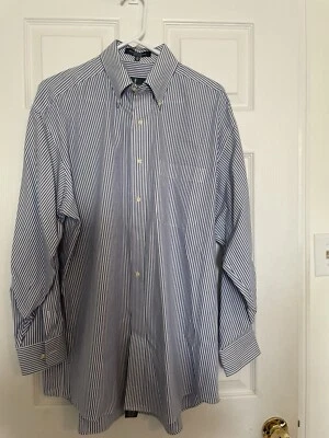 Lanesboro Men’s Ultimate Stain-Resistant Non-Iron Dress Shirt Size 16 32/33 - Image 1 of 3