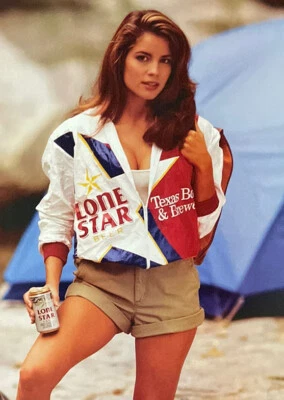 Póster de cerveza Lone Star Pretty Girl Lone Star Texas póster vintage años 90 Foto 1 de 4