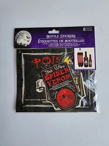 Halloween Bottle potion Stickers Poison Spider Witch Brew TrickTreat Centerpiece - Picture 1 of 5