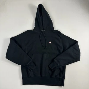 Vintage Champion Reverse Weave Hoodie Mens Small Sweatshirt Sweater Black Thick - Picture 1 of 8