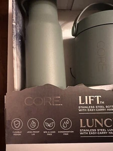 CORE Lunch Pot set of 2 Stainless Steel Bottle 532ml & Lunch Pot 90ml Brand new  - Picture 1 of 8