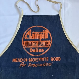 Vintage Selvedge Denim Apron Clampitt Papers Dallas 1950s Advertising Work Wear - Picture 1 of 7