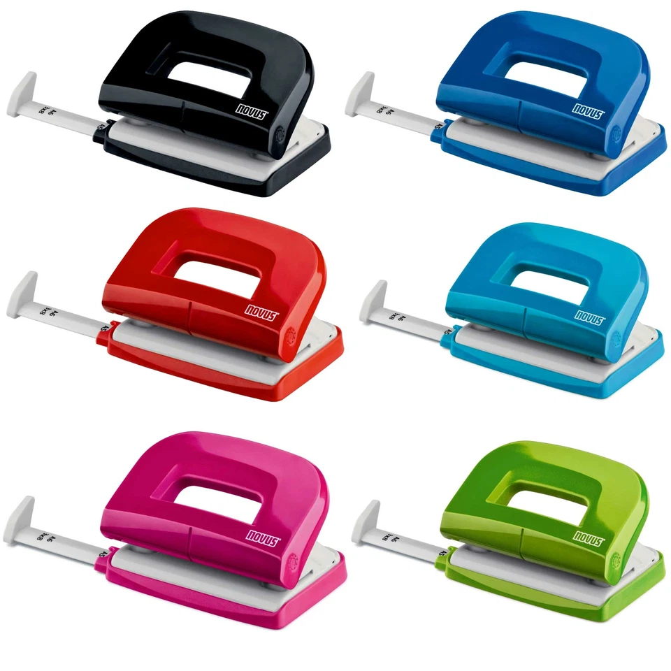 Novus Locher E210 Bürolocher Tischlocher mit Anschlagschiene, 10 Blatt