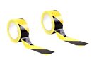 2 Rolls50mm x 33m  of Hazard Warning Tape PVC Tape Black and Yellow Tape Safety