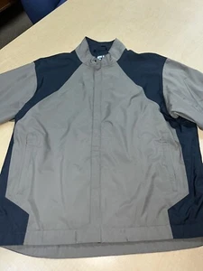 DryJoys by FootJoy Golf Rain Jacket Mens Large Black Full Zip Brown Black EUC! - Picture 1 of 9