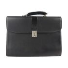 BURBERRY Business bag  briefcase handbag check pattern leather black