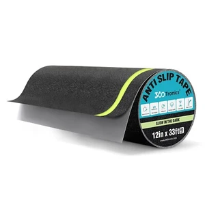 Outdoor Anti Slip Tape for Stairs, Rugged Black with Glow, 12'' x 33ft per Roll - Picture 1 of 8