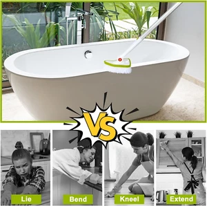 48'' Tub & Tile Scrub Cleaning Brush with Long Handle - 2-In-1 Extendable Han... - Picture 1 of 1