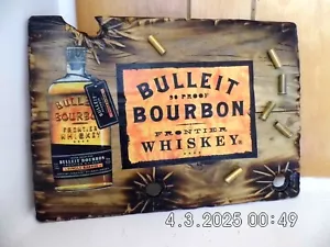 Handmade Wooden Bulleit Bourbon Frontier Whiskey Sign 2025 - Picture 1 of 8