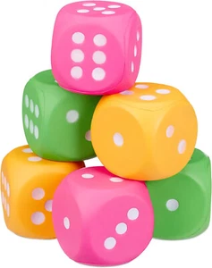 Stoffwürfel Schaumstoffwürfel Softwürfel Set XXL Spielwürfel 7,3 cm 40 g ✅ - Bild 1 von 2