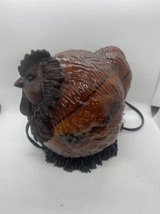 Vintage Turkey Amber Glass Table Lamp Light Farmhouse Decor *Works* - Picture 1 of 11