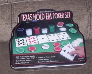 New-Texas Hold'em Poker Set Cards Chips Case Cardinal's Professional Open Box - Picture 1 of 3